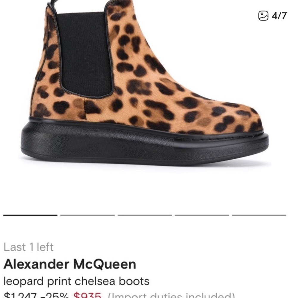 Alexander McQueen Leopard Print Chelsea Boots - NWOT - Picture 3 of 4